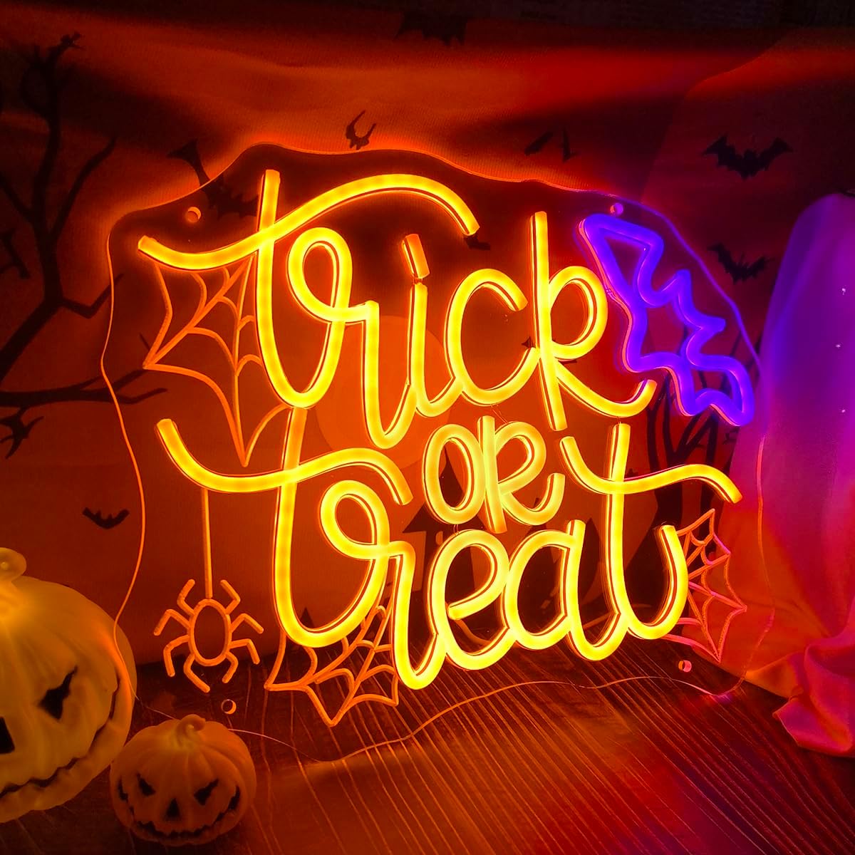 Trick or Treat LED Neon Sign U - đánh giá và giá Home Decor Lighting Tricks