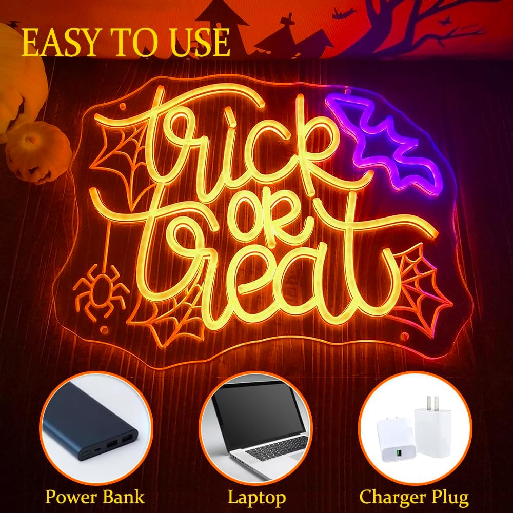 Trick or Treat LED Neon Sign U - đánh giá và giá Home Decor Lighting Tricks