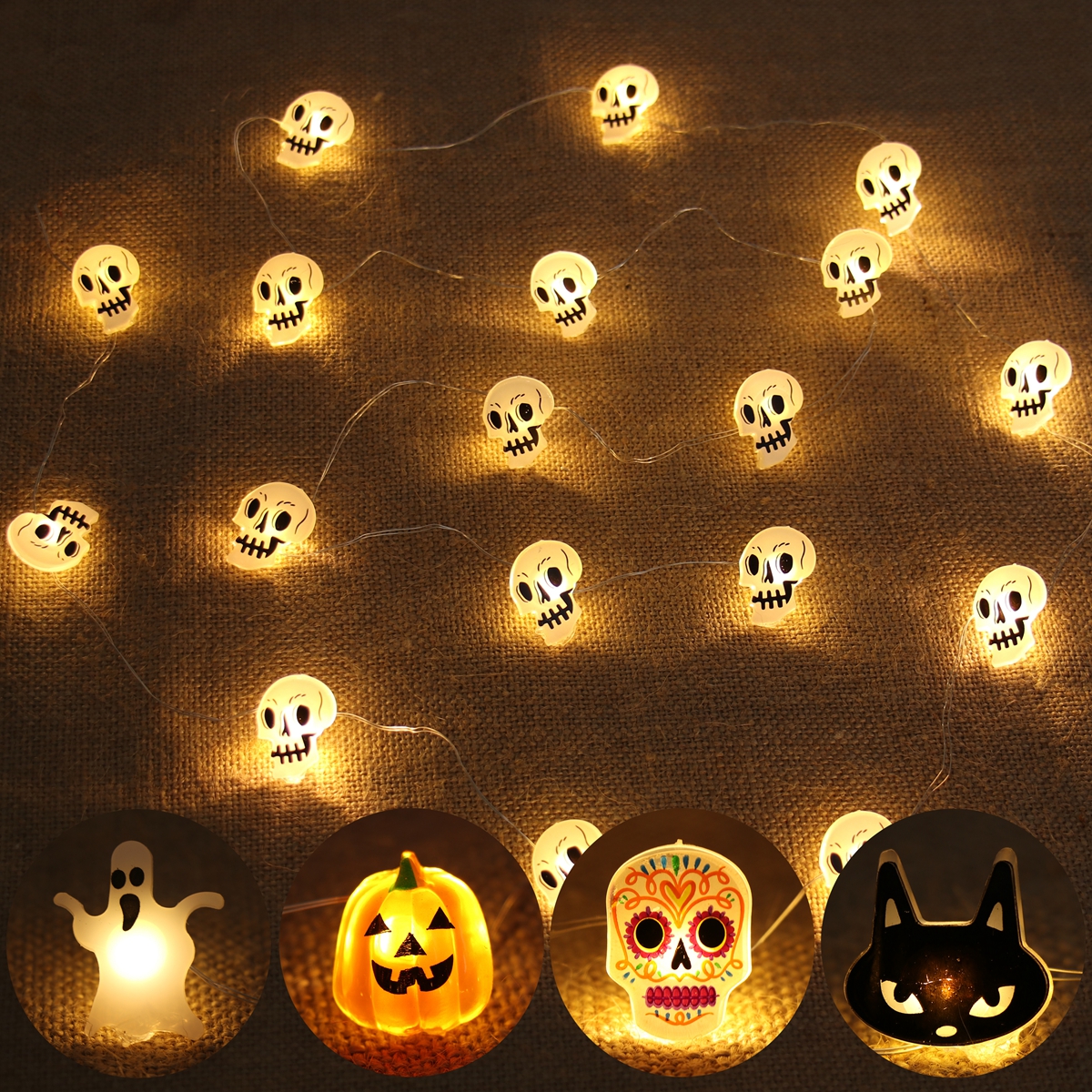 Halloween LED Light String Pum - đánh giá và giá Home Decor Lighting Tricks