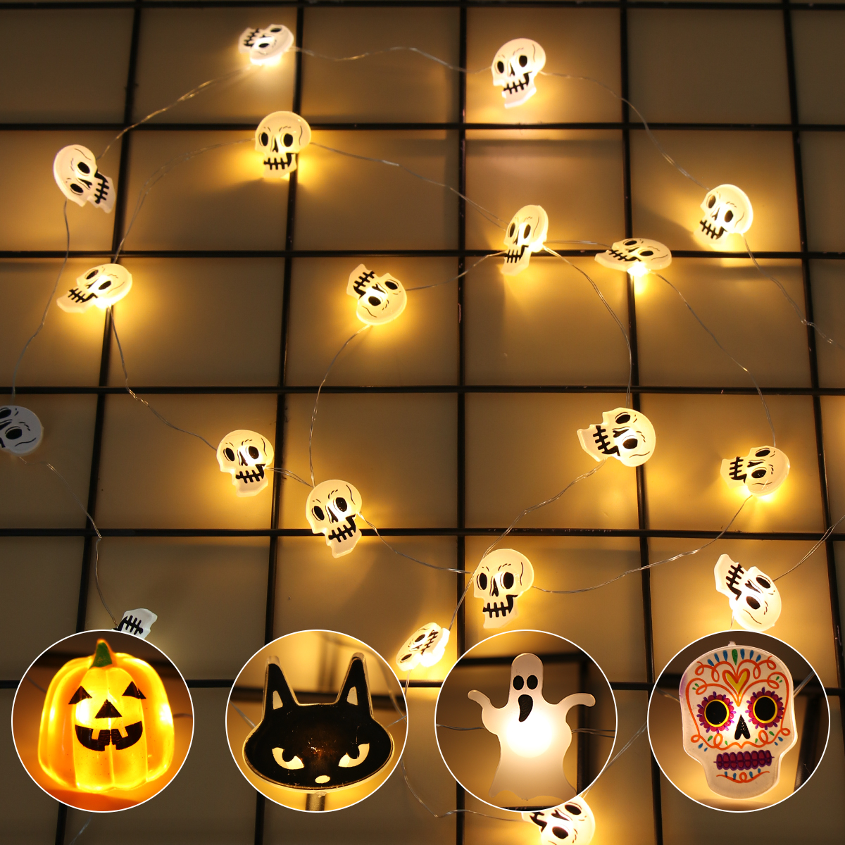 Halloween LED Light String Pum - đánh giá và giá Home Decor Lighting Tricks