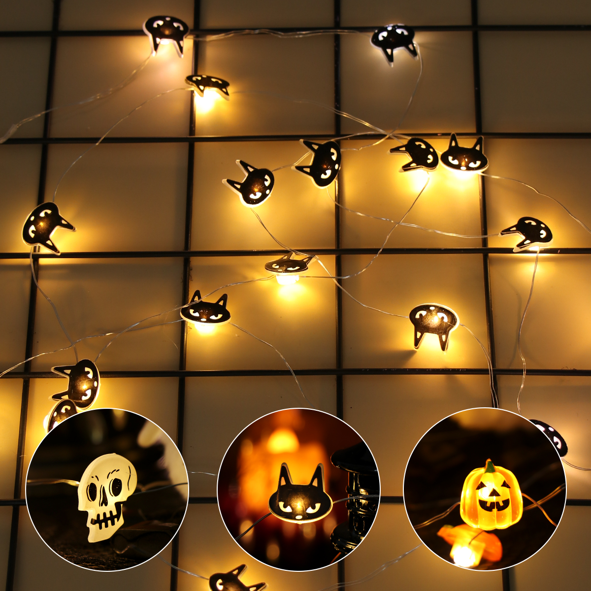 Halloween LED Light String Pum - đánh giá và giá Home Decor Lighting Tricks